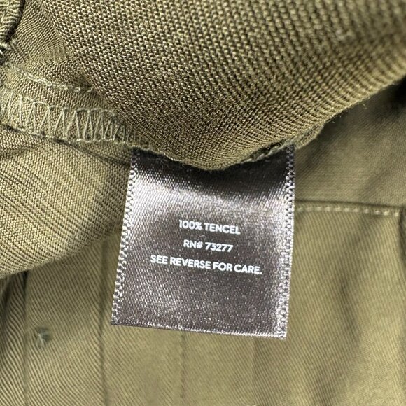 Simply Vera Wang Womens High Rise Capri Pleated Pants Size XS Olive Green Preppy - Picture 3 of 8